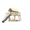 Stelzenhaus 'Karlie' terragrau mit Doppelschaukel, Rutsche anthrazit 506 x 485 x 329,5 cm