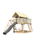 Stelzenhaus 'Karlie' terragrau mit Doppelschaukel, Rutsche anthrazit 506 x 485 x 329,5 cm