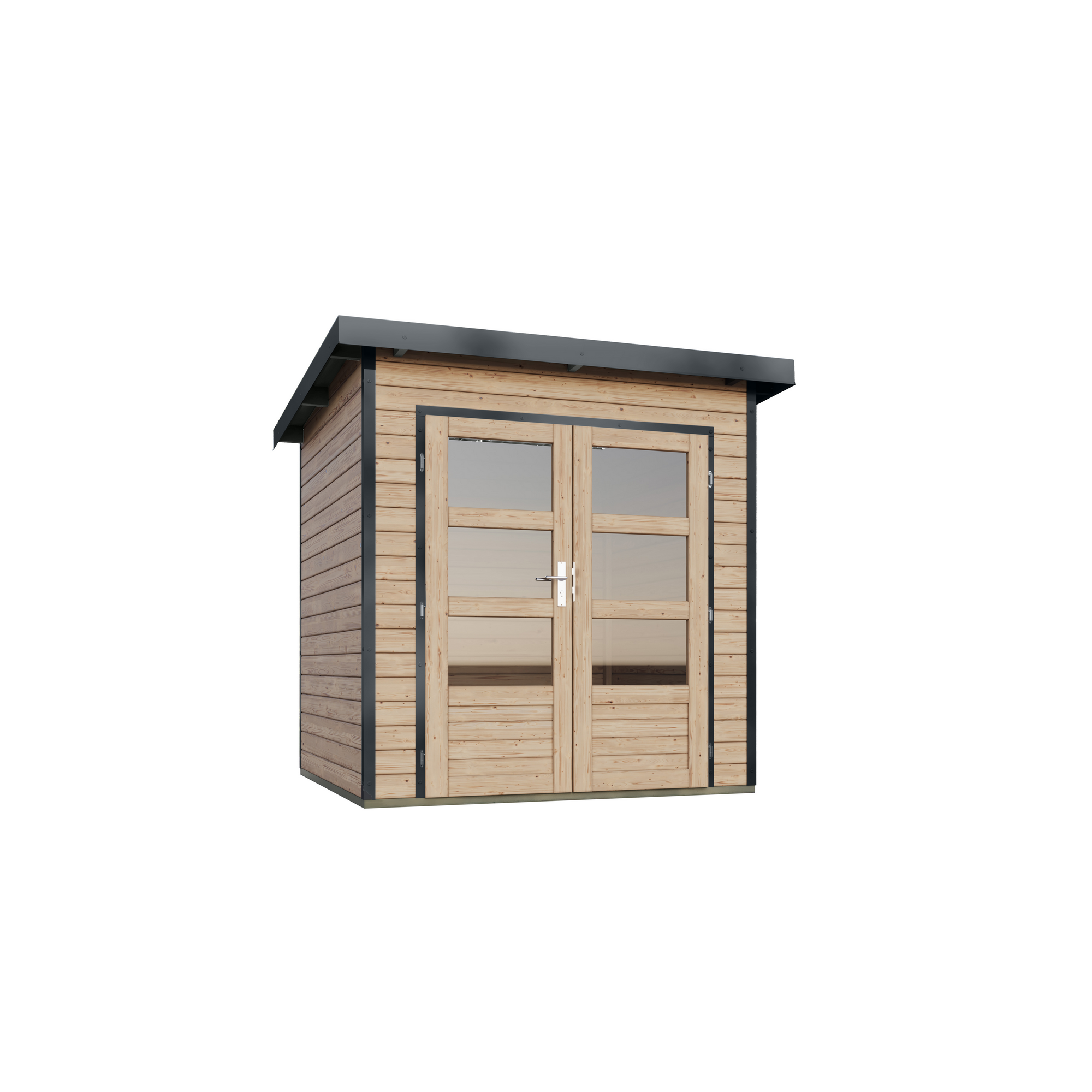 Gartenhaus 'Meteor 1 A' Fichtenholz naturbelassen/anthrazit 200,5 x 219 x 200,5 cm
