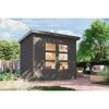 Gartenhaus 'Meteor 2 B' Fichtenholz terragrau/graualuminium 240,5 x 219 x 200,5 cm