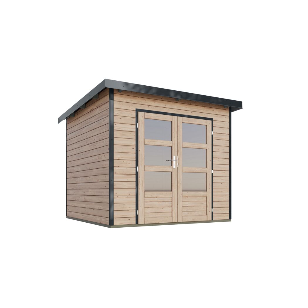 Gartenhaus 'Meteor 3 A' Fichtenholz naturbelassen/anthrazit 240,5 x 219 x 240,5 cm