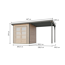 Gartenhaus-Set 'Meteor 1 A' Fichtenholz naturbelassen/graualuminium428 x 219 x 200,5 cm