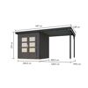 Gartenhaus-Set 'Meteor 1 B' Fichtenholz terragrau/anthrazit 428 x 219 x 200,5 cm
