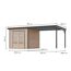 Gartenhaus-Set 'Meteor 3 A' Fichtenholz naturbelassen/anthrazit 544 x 219 x 240,5 cm
