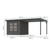 Gartenhaus-Set 'Meteor 3 B' Fichtenholz terragrau/anthrazit 544 x 219 x 240,5 cm