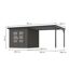 Gartenhaus-Set 'Meteor 3 B' Fichtenholz terragrau/anthrazit 544 x 219 x 240,5 cm