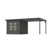Gartenhaus-Set 'Meteor 3 B' Fichtenholz terragrau/anthrazit 544 x 219 x 240,5 cm