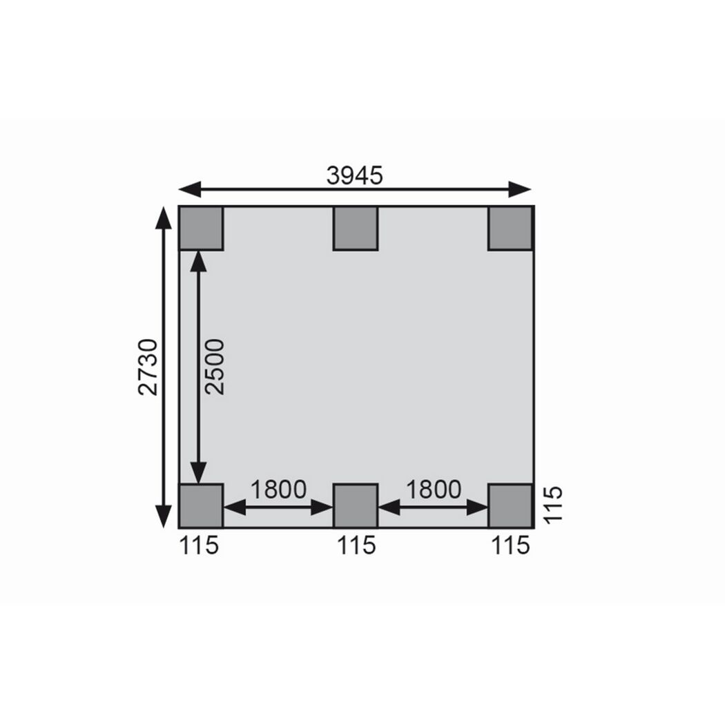 Gartenhaus-Set 'Meteor 3 B' Fichtenholz terragrau/anthrazit 544 x 219 x 240,5 cm