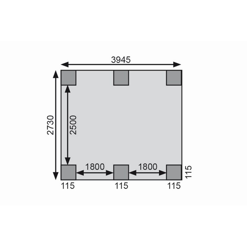 Gartenhaus-Set 'Meteor 3 B' Fichtenholz terragrau/anthrazit 544 x 219 x 240,5 cm