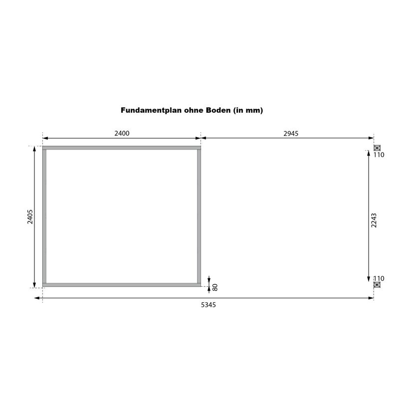 Gartenhaus-Set 'Meteor 3 B' Fichtenholz terragrau/anthrazit 544 x 219 x 240,5 cm