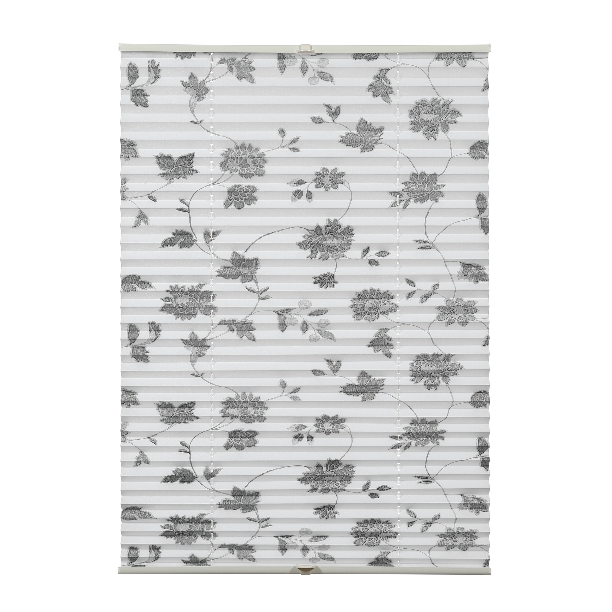 Plissee 'Concept' mit Blütenmuster weiß 80 x 210 cm