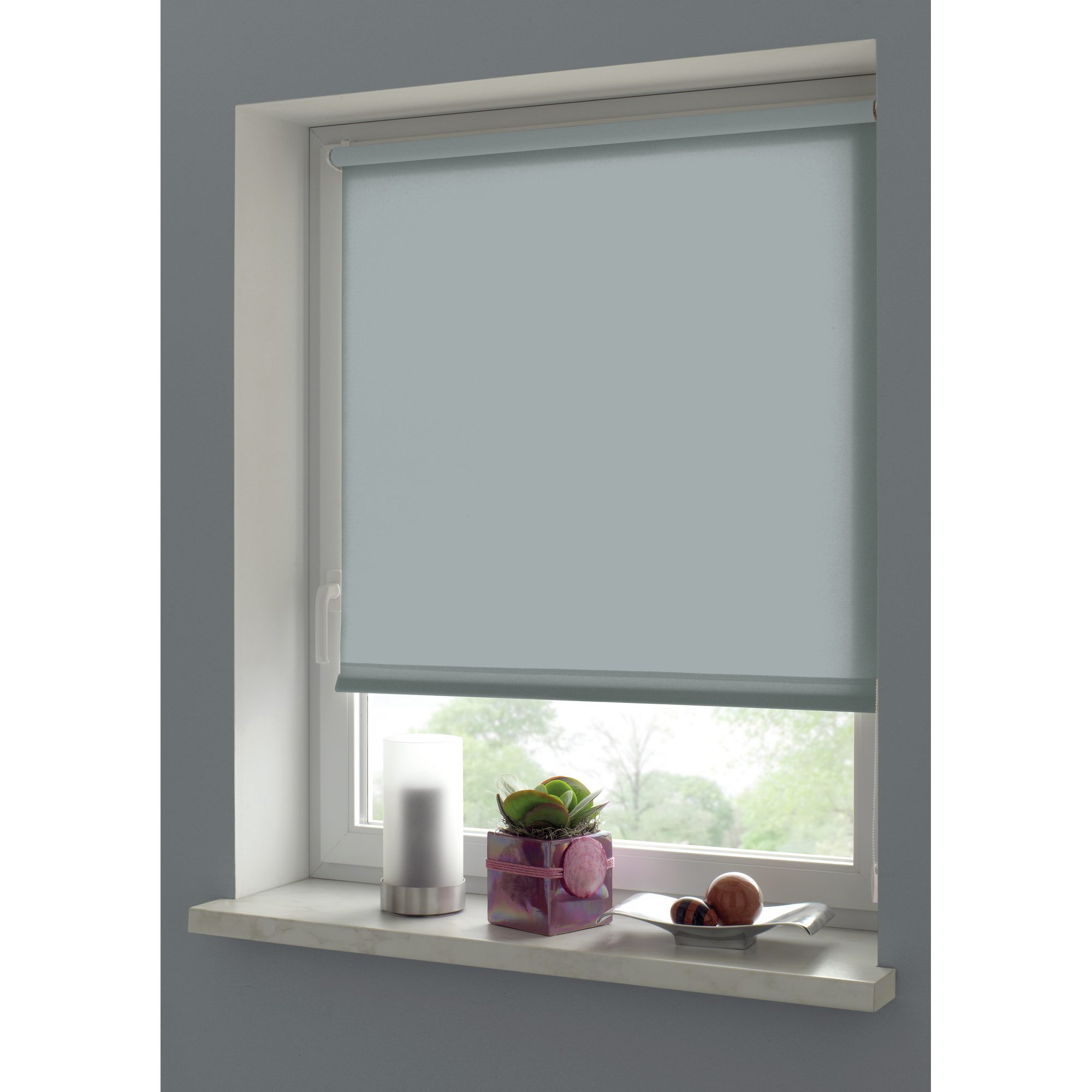 Rollo 'EasyFix' rauchblau 120 x 150 cm