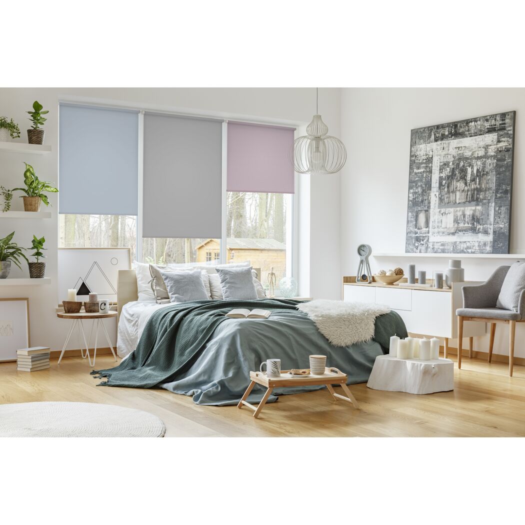 Rollo 'EasyFix' steingrau 120 x 150 cm