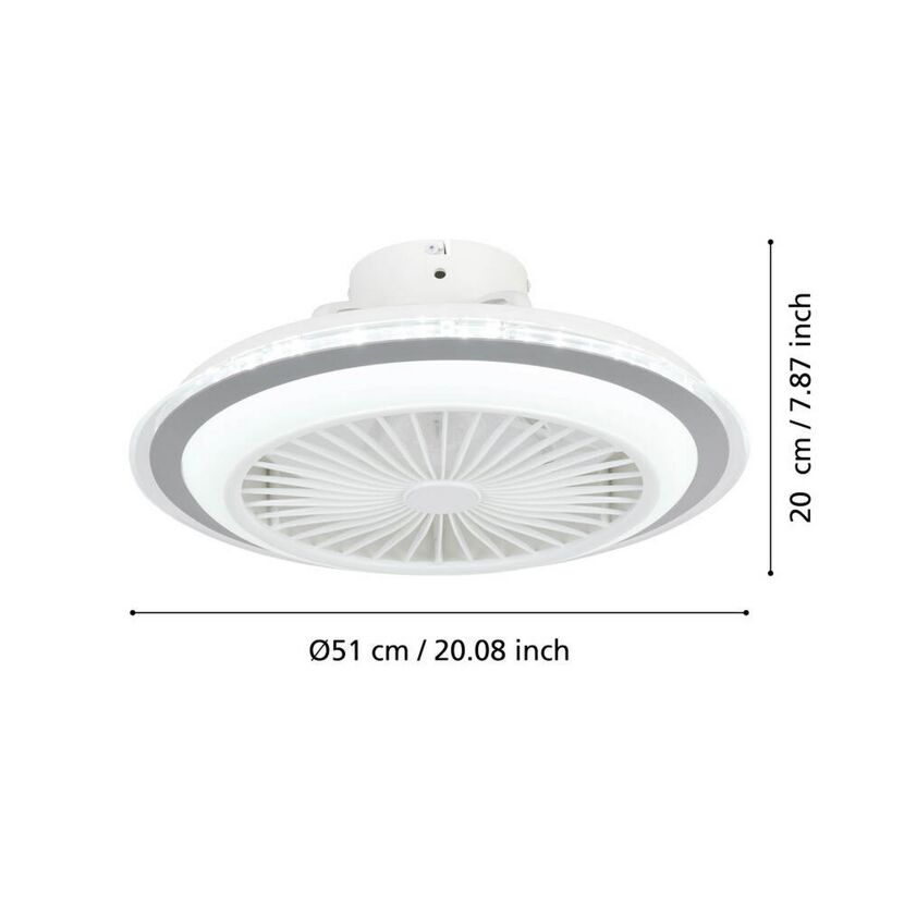 LED-Deckenventilator 'Albufeira' 25,5 W 3300 lm warmweiß-kaltweiß Ø 50 cm