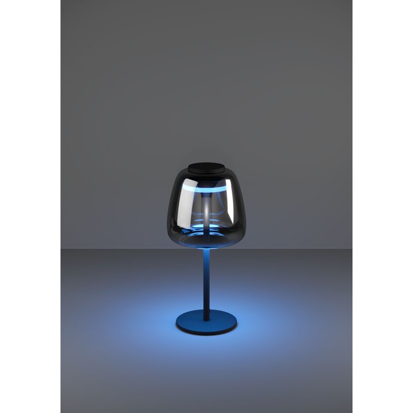 LED-Tischleuchte 'Alfero-Z' RGB/CCT schwarz/chromfarben Ø 16,5 x 34,5 cm