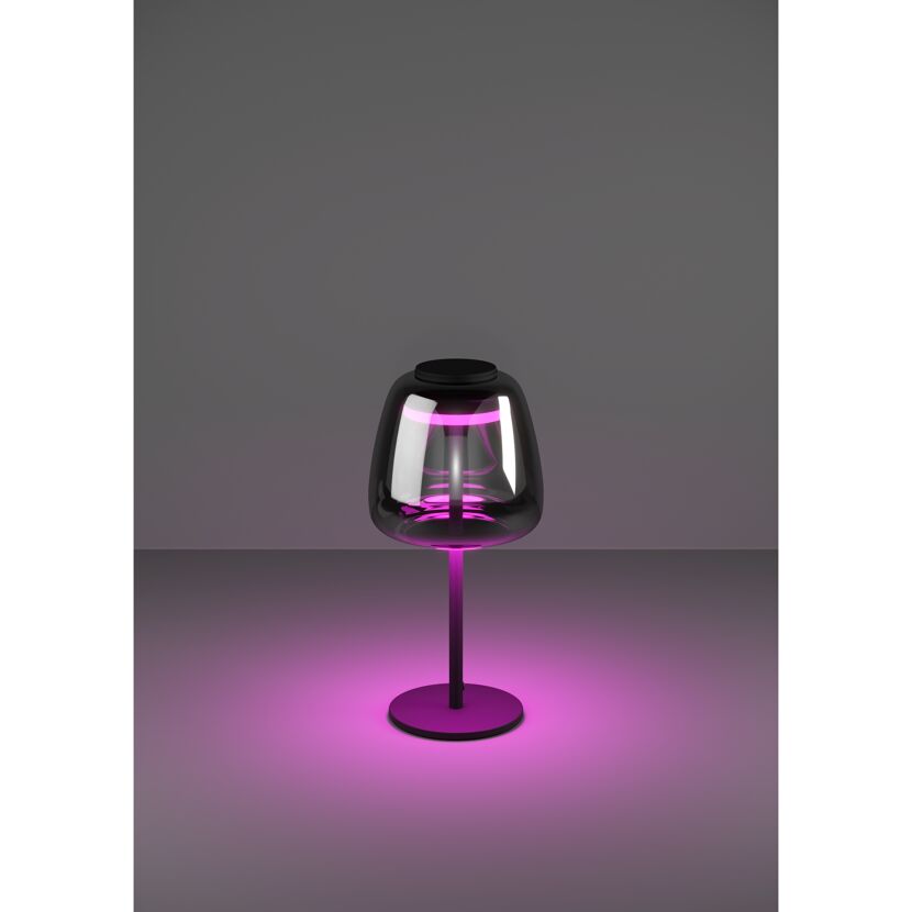 LED-Tischleuchte 'Alfero-Z' RGB/CCT schwarz/chromfarben Ø 16,5 x 34,5 cm
