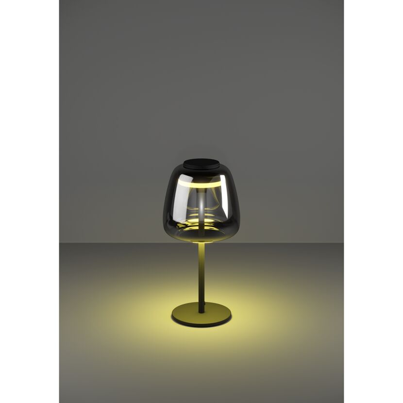 LED-Tischleuchte 'Alfero-Z' RGB/CCT schwarz/chromfarben Ø 16,5 x 34,5 cm