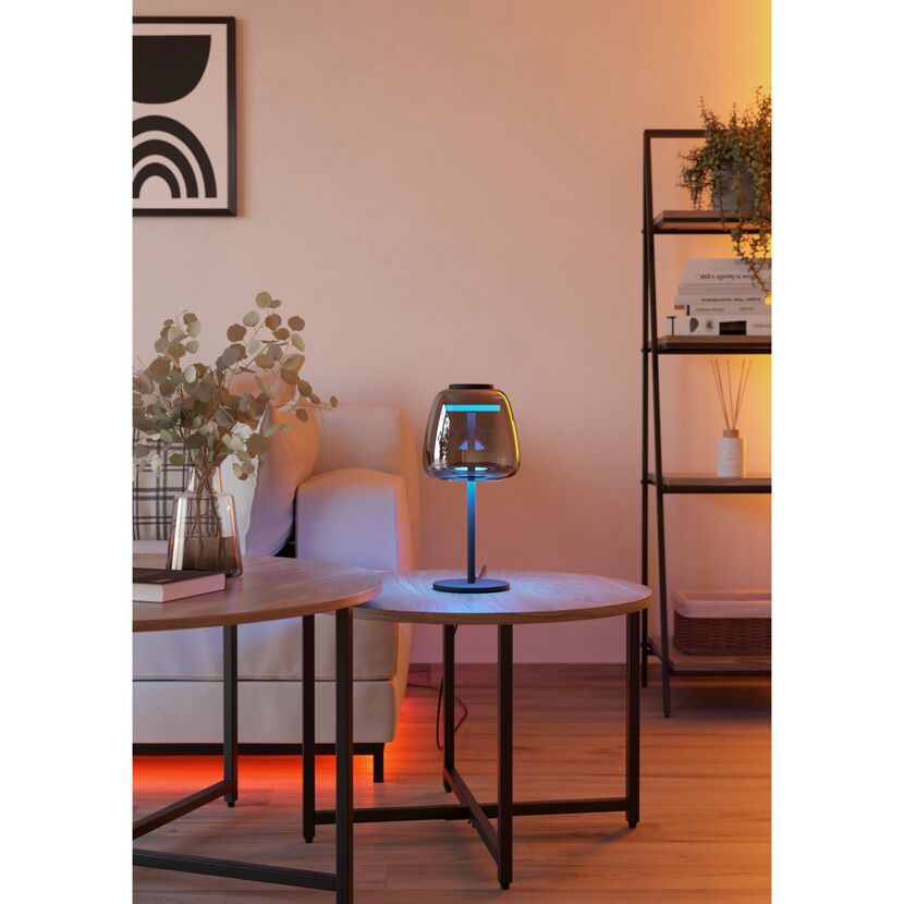 LED-Tischleuchte 'Alfero-Z' RGB/CCT schwarz/chromfarben Ø 16,5 x 34,5 cm