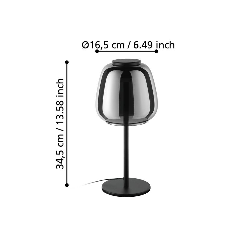 LED-Tischleuchte 'Alfero-Z' RGB/CCT schwarz/chromfarben Ø 16,5 x 34,5 cm