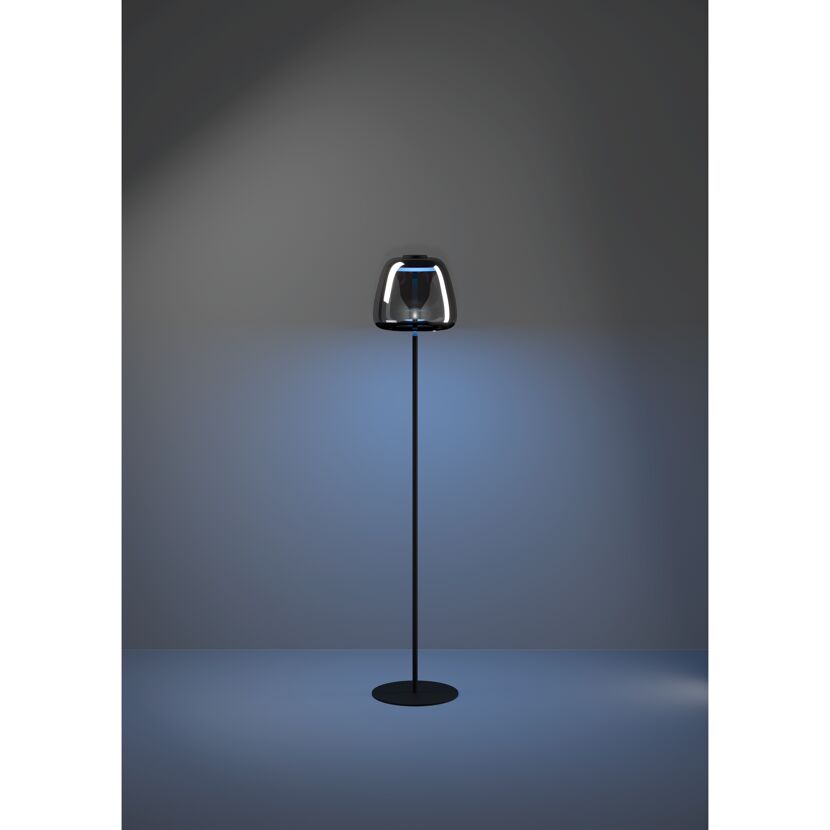 LED-Stehleuchte 'Alfero-Z' RGB/CCT schwarz/chromfarben Ø 27,5 x 139,5 cm