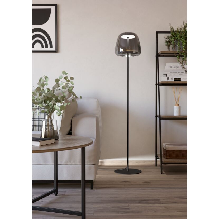 LED-Stehleuchte 'Alfero-Z' RGB/CCT schwarz/chromfarben Ø 27,5 x 139,5 cm