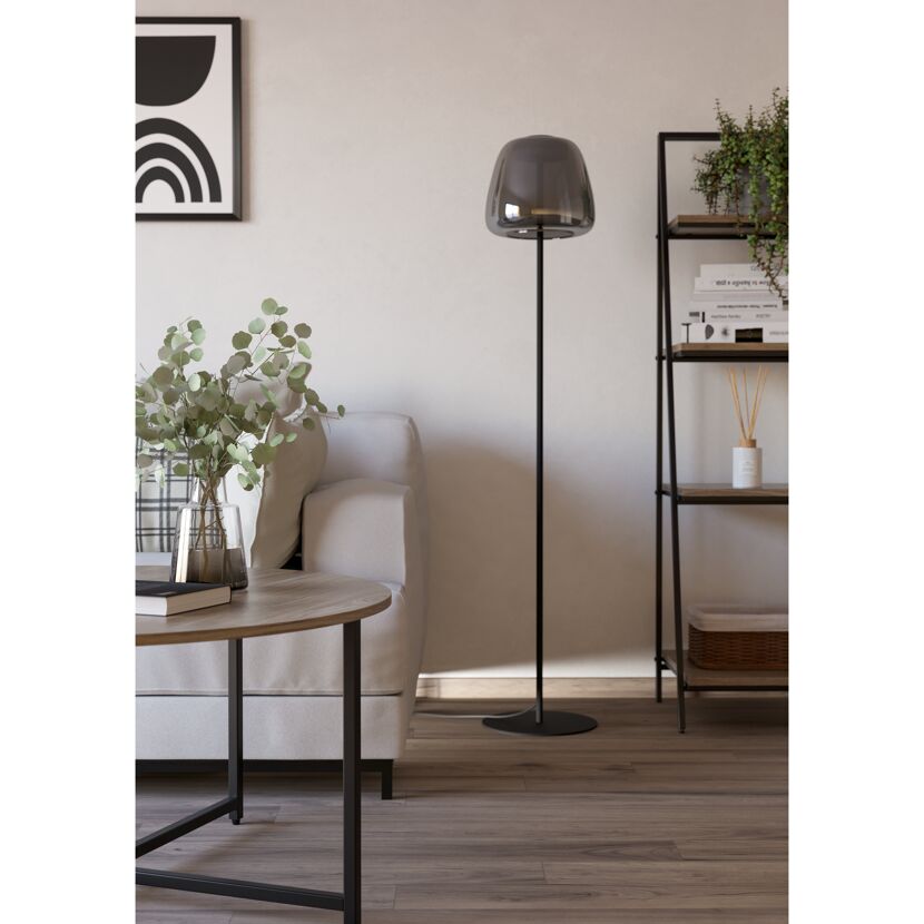 LED-Stehleuchte 'Alfero-Z' RGB/CCT schwarz/chromfarben Ø 27,5 x 139,5 cm