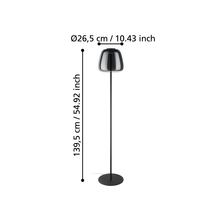 LED-Stehleuchte 'Alfero-Z' RGB/CCT schwarz/chromfarben Ø 27,5 x 139,5 cm