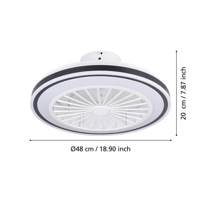 LED-Deckenventilator 'Almeria' 25,5 W 3300 lm warmweiß-kaltweiß Ø 48 cm