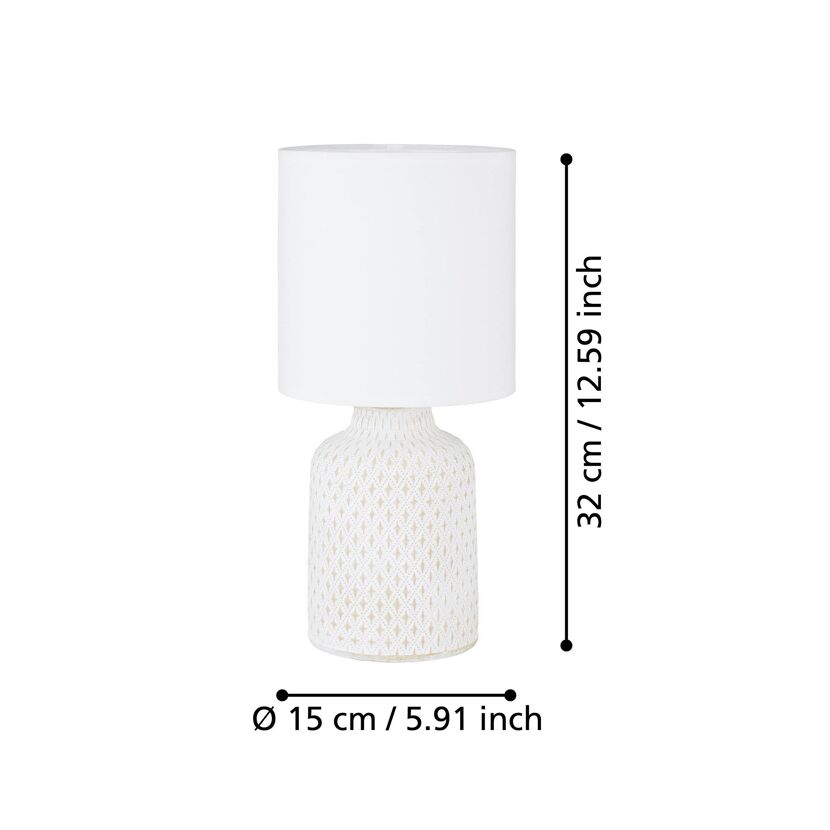 Tischleuchte 'Bellariva' E14 creme/weiß Ø 15 x 32 cm