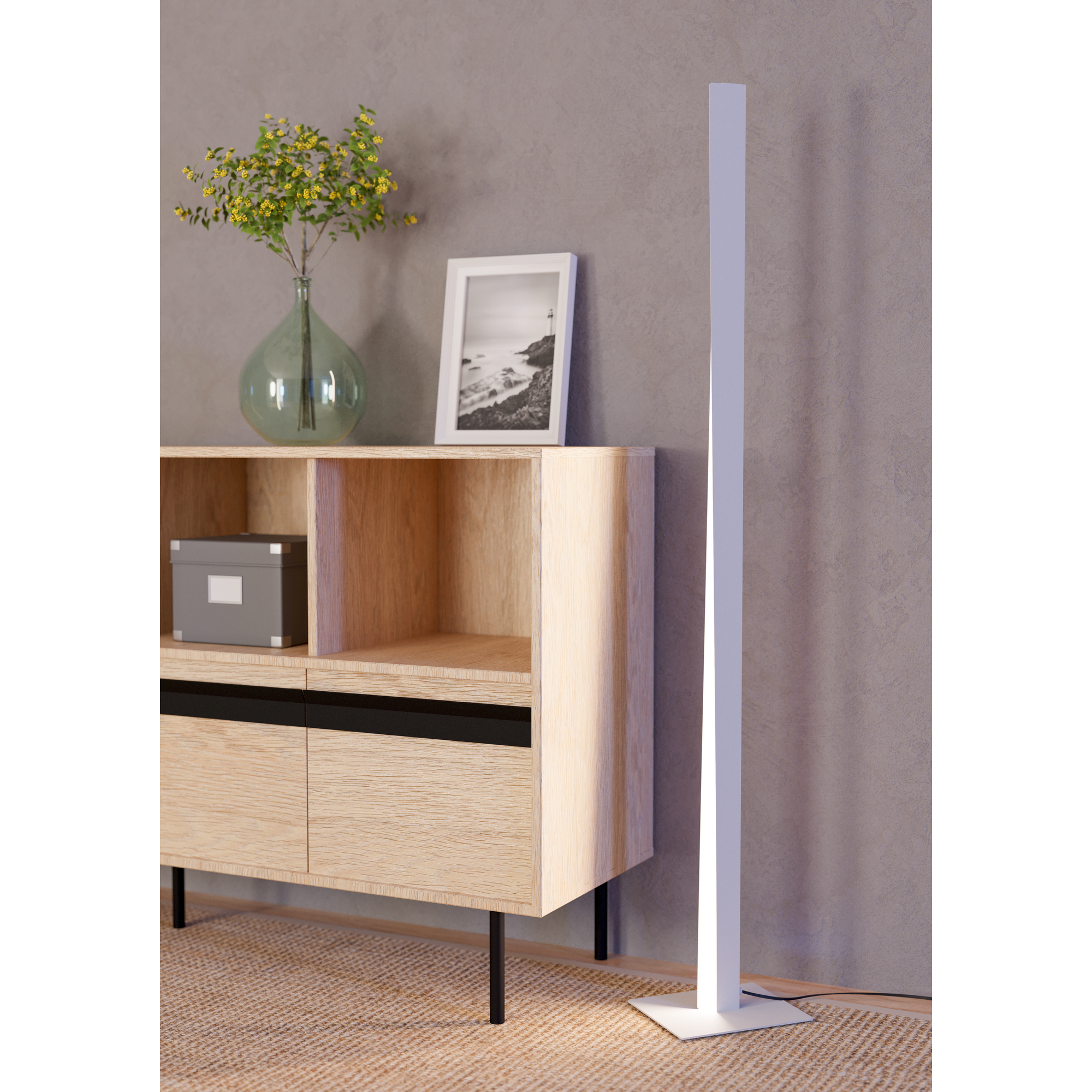 LED-Stehleuchte 'Bolognano-Z' RGB/CCT hellgrau 2,5 x 150 cm