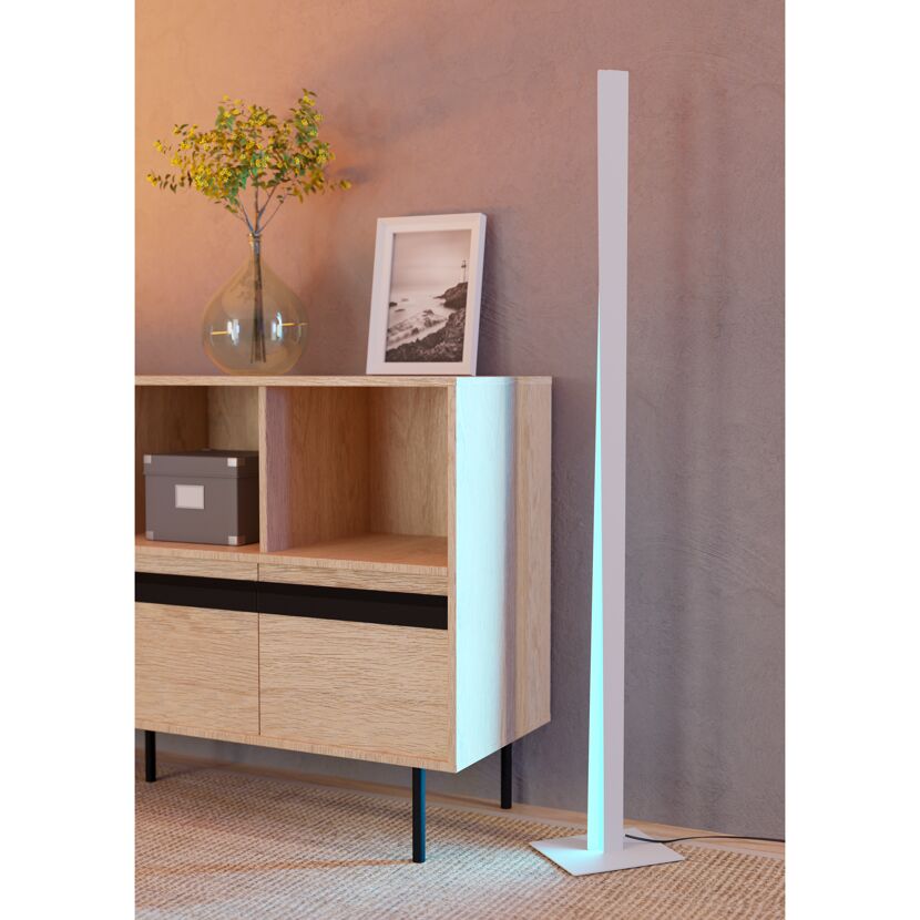 LED-Stehleuchte 'Bolognano-Z' RGB/CCT hellgrau 2,5 x 150 cm