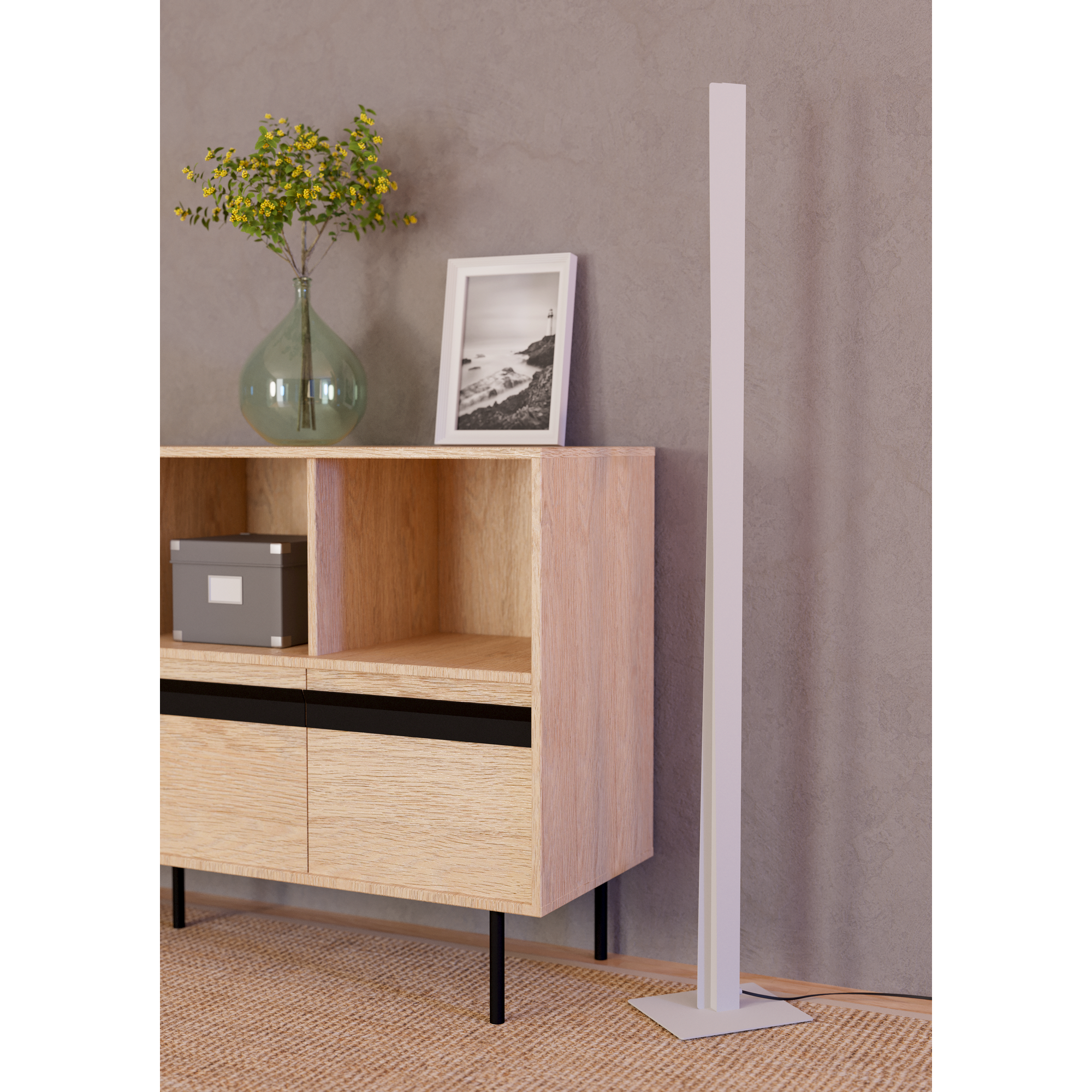 LED-Stehleuchte 'Bolognano-Z' RGB/CCT hellgrau 2,5 x 150 cm