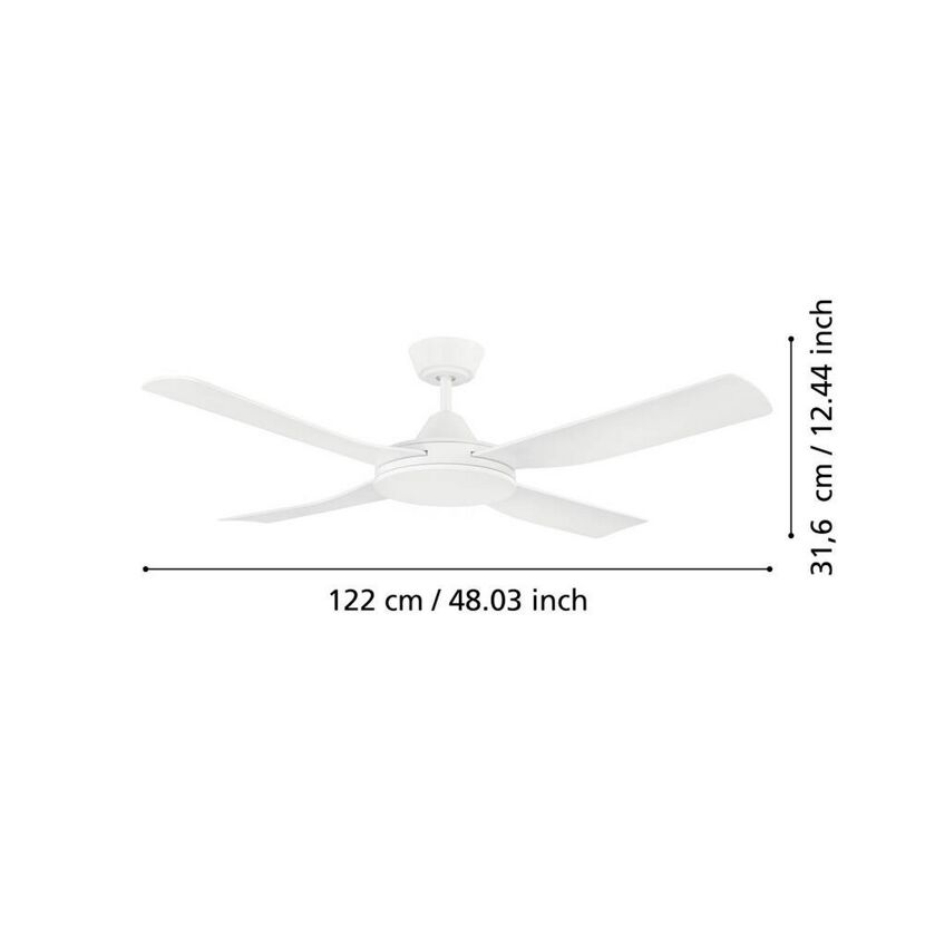 Deckenventilator 'Bondi 1' weiß matt Ø 122 cm
