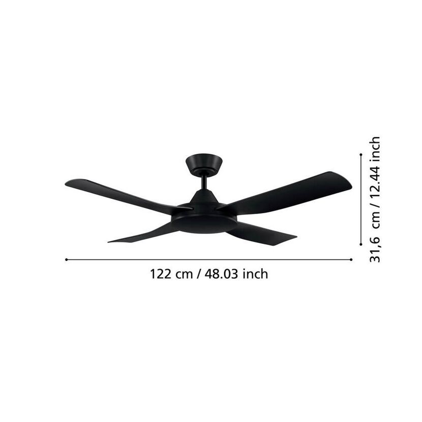 Deckenventilator 'Bondi 1' schwarz matt Ø 122 cm