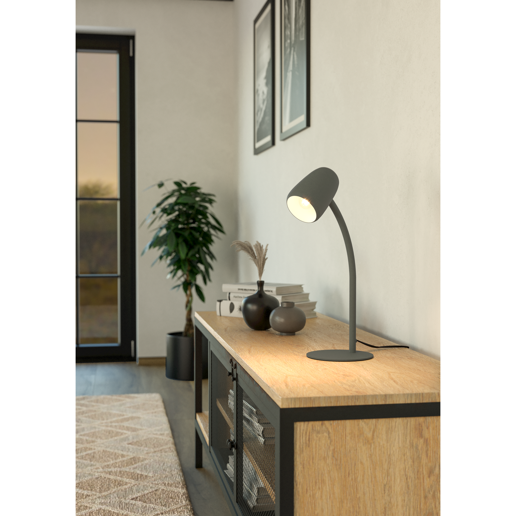 Eglo Carlo Modern Steel Flexible Desk Lamp, Green