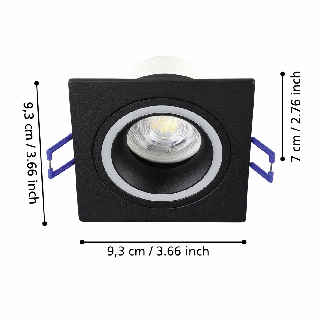 LED-Einbauleuchte 'Carosso-Z' dimmbar 4,7 W 345 lm warmweiß bis kaltweiß RGB 9,3 x 9,3 cm