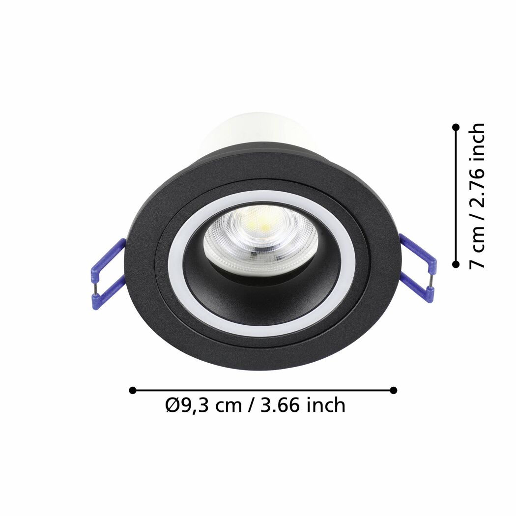 LED-Einbauleuchte 'Carosso-Z' dimmbar 4,7 W 345 lm warmweiß bis kaltweiß RGB Ø 9,3 cm