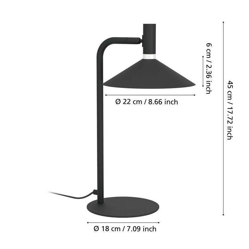 LED-Tischleuchte 'Conomavilla-Z' RGB/CCT schwarz 22 x 45 cm