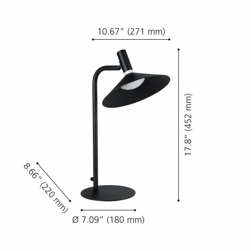 LED-Tischleuchte 'Conomavilla-Z' RGB/CCT schwarz 22 x 45 cm