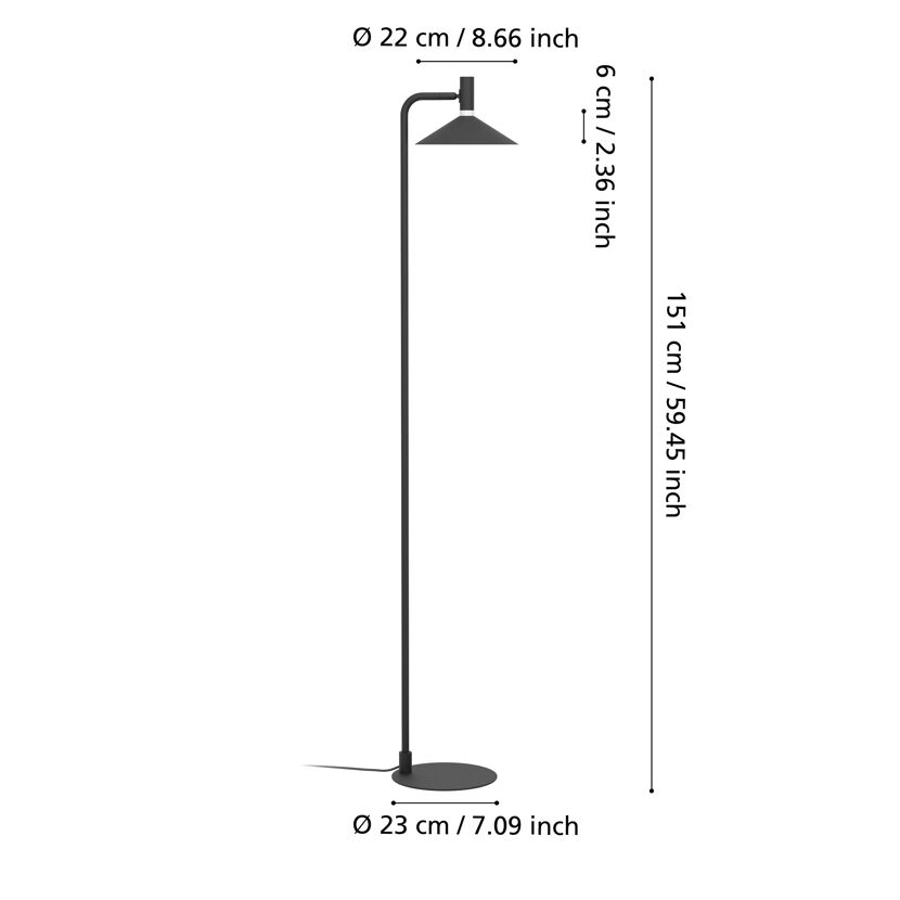 LED-Stehleuchte 'Conomavilla-Z' RGB/CCT schwarz 22 x 151 cm