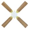 Deckenventilator Fortalenza mit vier Holzflügeln und zentralem Licht