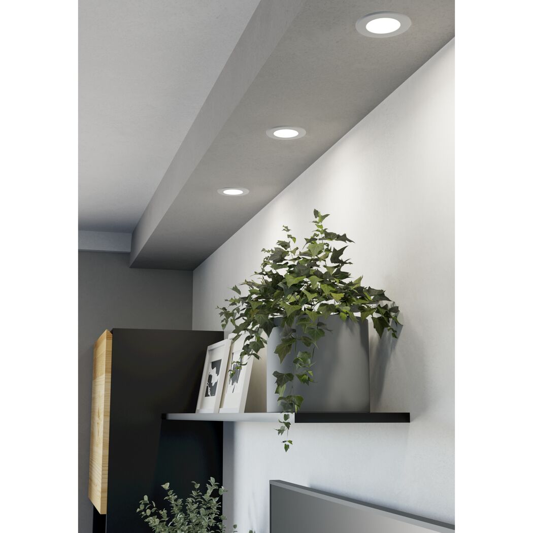LED-Einbauleuchte 'Fueva 6-Z' dimmbar 2,8 W 1020 lm warmweiß bis kaltweiß RGB Ø 8,8 cm 3 Stück