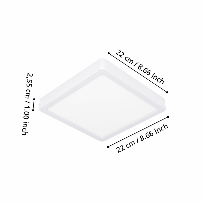 LED-Deckenleuchte 'Fueva 6-Z' 10,5 W 1600 lm RGB warmweiß bis kaltweiß 22 x 2,5 cm