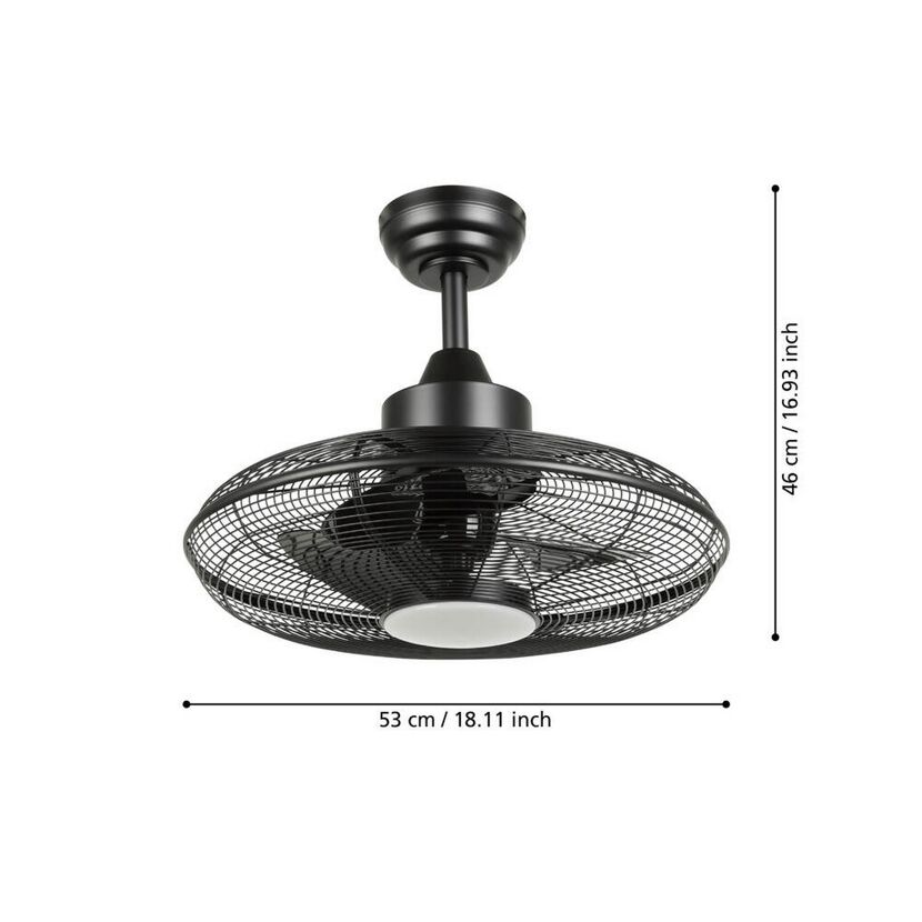 LED-Deckenventilator 'Igeldo' 15 W1800 lm warmweiß-tageslichtweiß Ø 50 cm