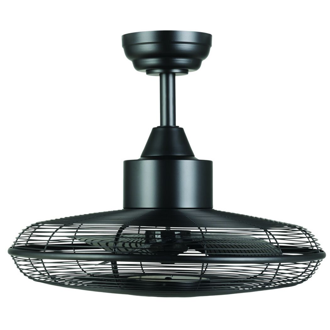 Schwarzer LED-Deckenventilator 'Igeldo' mit Beleuchtung