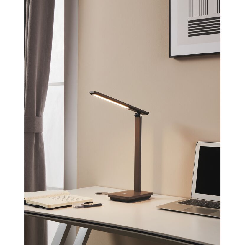 Akku-LED-Tischleuchte 'Iniesta' CCT cappuccino/schwarz 35 cm
