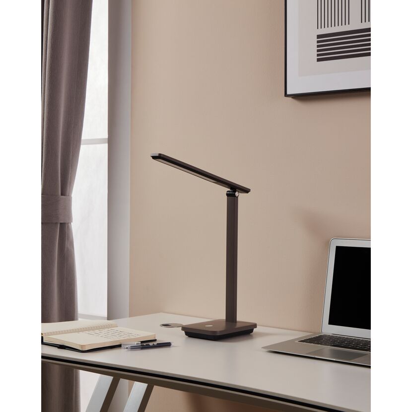 Akku-LED-Tischleuchte 'Iniesta' CCT cappuccino/schwarz 35 cm