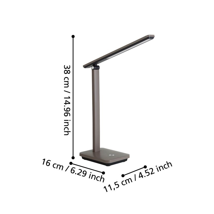 Akku-LED-Tischleuchte 'Iniesta' CCT cappuccino/schwarz 35 cm