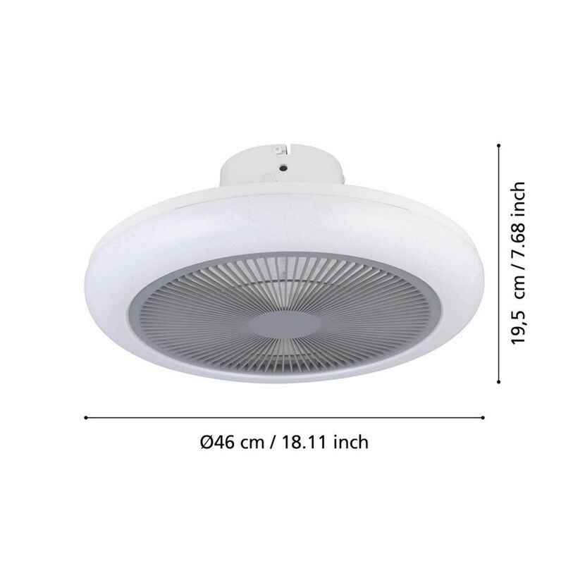 LED-Deckenventilator 'Kostrena' 25,5 W 3300 lm warmweiß-kaltweiß Ø 45,5 cm