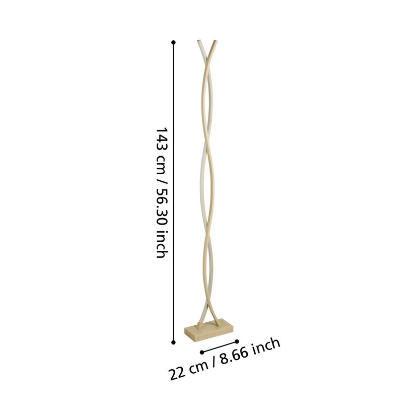 LED-Stehleuchte 'Lasana 4' Holzoptik 11 x 143 cm